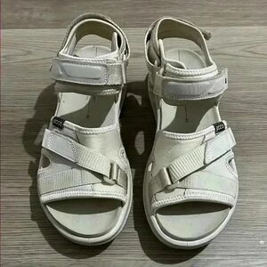 Ecco Women's White Adjustable Strap Sport Sandals